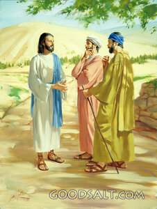 Jesus Walks With Two Disciples