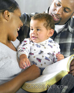 Family Bible Reading with Their Child