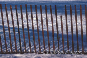 Winter Snow Fence Shadows