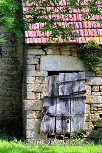 Weathered Door of the Old Stone House