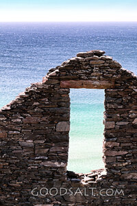 Stone Ruin Window Over the Sea