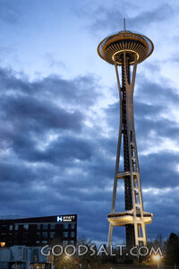 Space Needle at Stormy Dusk