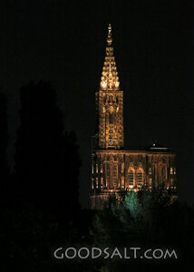 Illuminated Gothic Cathedral Spire