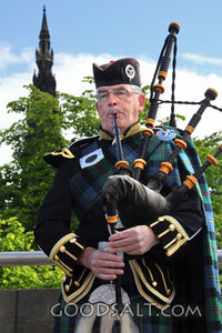 Scottish Bagpiper in Ceremonial Dress