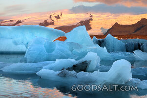 Glacier Ice at Sunset