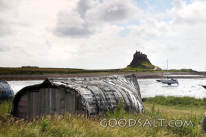 Coastal Castle and Weathered Boat Shelter