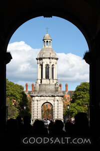 Cross-Crowned Bell Tower Through the Arch