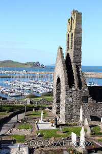 Coastal Church Ruins and Churchyard