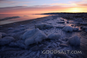 Frozen Shore at Evening Light