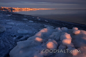 Frozen Shore at Evening Light