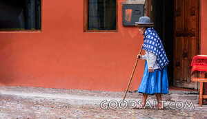 Elderly Andean Woman on the Village Street