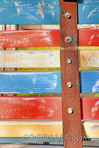 Weathered Slats and Rusted Fasteners