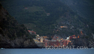 Coastal Village Church at Dusk