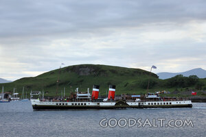 Paddle Steamer off Highland Shore