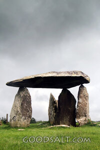 Ancient Stone Dolmen Under Storm Clouds