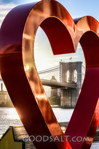 Heart of Love Over Brooklyn Bridge