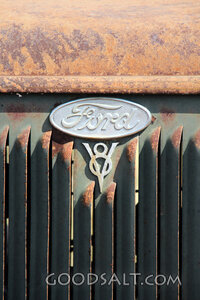 Weathered Ford V8 Emblem