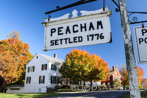 Peacham Village Sign in Autumn