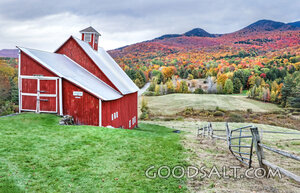Autumn Harvest Barn in the Mountain Valley