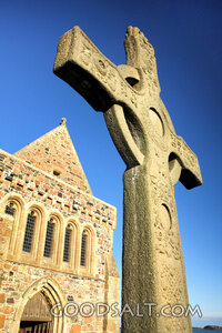 Celtic Cross Before the Stone Church