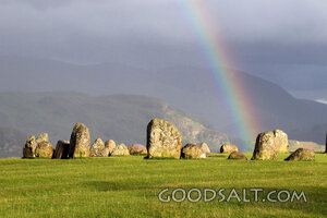 Covenant Rainbow Over Ancient Standing Stones