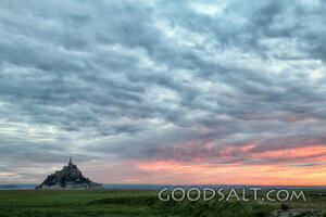 Mont Saint-Michel Abbey at Stormlit Dusk