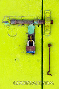 Locked Door and Rusted Bolt