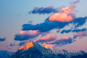 Alpenglow Over the Mountain Peaks