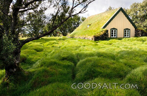 Turf Roof Chapel in Green Pasture