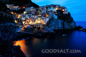 City Lights on the Coastal Cliff