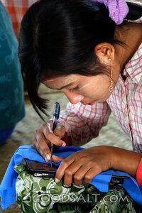 Young Woman Writing in Study