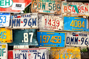 Island License Plate Wall
