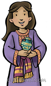 Bible Girl Holding a Clay Jar