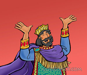 King David Lifting Hands in Praise