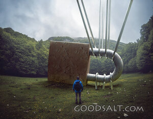 Large lock in a field