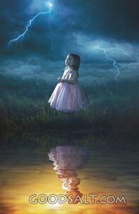 Little Girl in Rain Storm