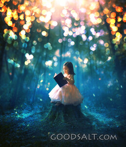 Little Girl Reading a Book