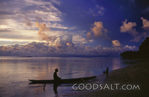 Man in Boat at Kavieng, New Ireland Is