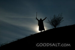 Moses Lifting His Staff in the Wilderness