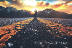 Man Walking Down Road