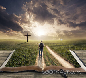 Man Walking on Bible