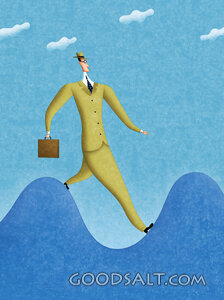 Man Walking on Waves