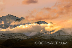 Sunset Glory Over Snowy Mountains
