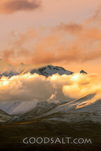Sunset Glory Over Snowy Mountains