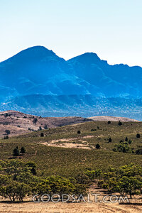 Desert Foothills Before Blue Mountains