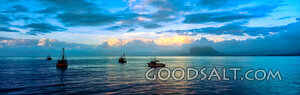 Fishing Boats on Quiet Sea at Dawn