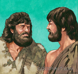 Jesus and John the Baptist at the Jordan