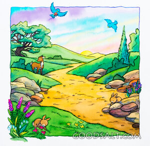 Nature Path With Woodland Creatures