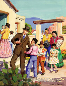Navajo Family Going to Church