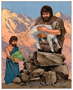 Cain and Abel Bring Their Offerings
